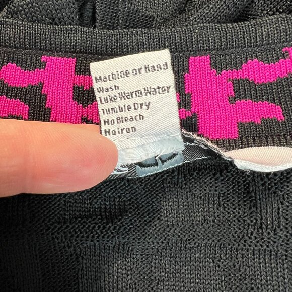 Ming Wang Cardigan Jacket Women 2X Black Pink Open Front Knit 3/4 Sleeve Studded - Picture 11 of 12